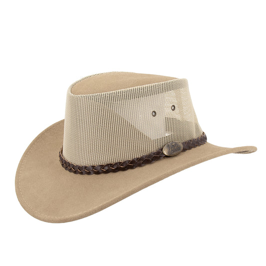 Australischer Wildlederhut Outdoorhut Rangerhut Jacaru Wanderhut geflochtenes Hutband Summer Breeze Sonnenschutz Anglerhut Outbacker