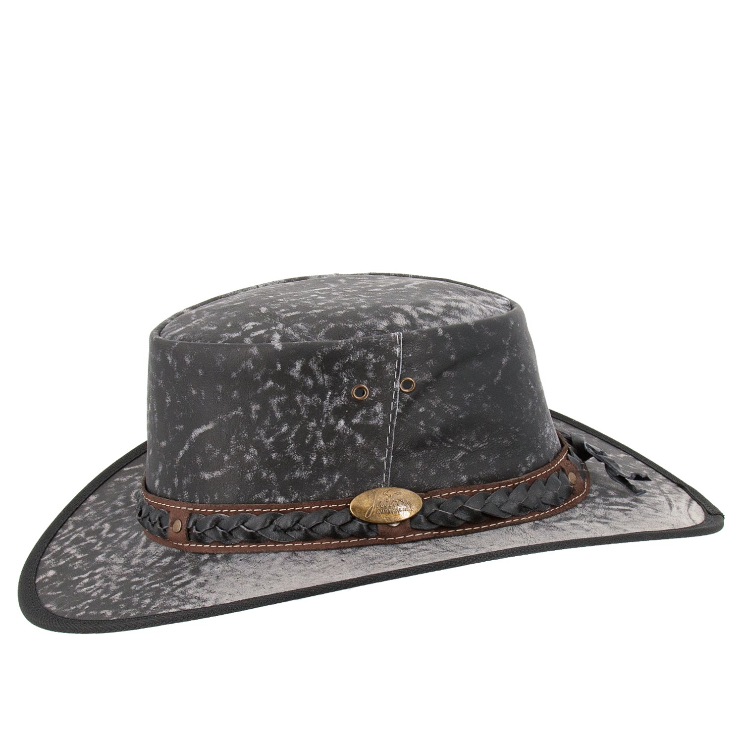 Lederhut Australischer Lederhut Cowboyhut knautschbarer Hut Jacaru 
Kängurulederhut Travellerhut 
stonewash Känguruleder Cowboyhut