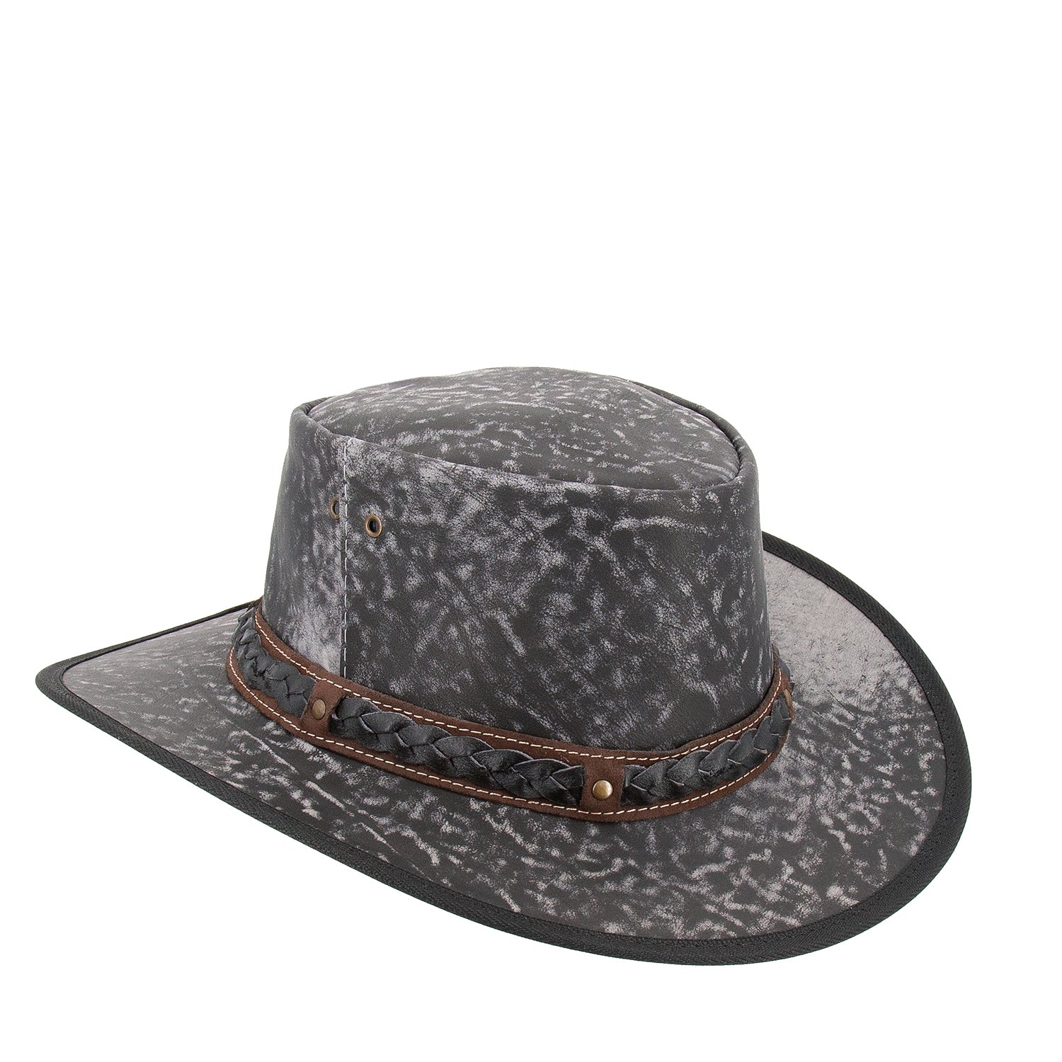 Lederhut Australischer Lederhut Cowboyhut knautschbarer Hut Jacaru 
Kängurulederhut Travellerhut 
stonewash Känguruleder Cowboyhut