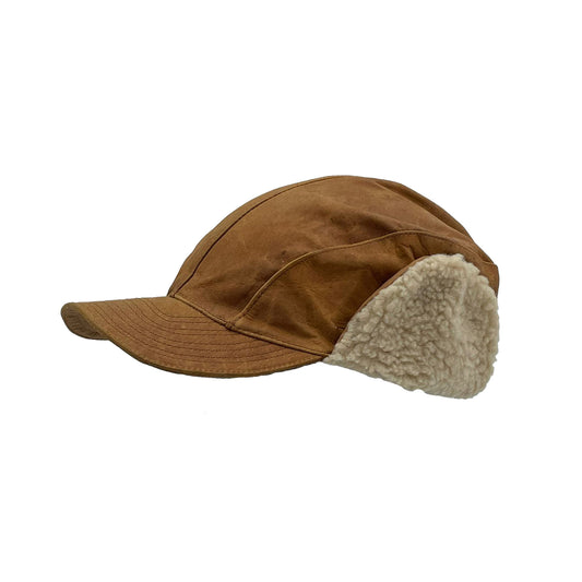 Schirmmütze aus robustem Leder gefütterte Schirmmütze Capi Cap Mütze mit Ohrenschützer Ledercapi Lederschirmmütze