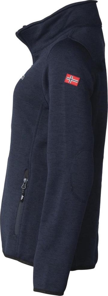 Damen Strickfleece Jacke Babs- in dunkelblau & rosa