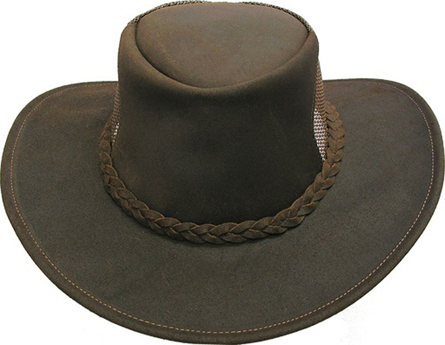 Cowboy Kinderhut aus Leder mit Netzeinsatz für die gute Belüftung | Allwetterschutz für Kopf und Gesicht