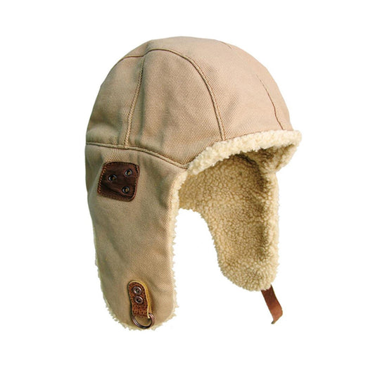 Flieger Winter-Mütze
Pilotenmütze Warme Pilotenmütze Teddyfellmütze Ohrenschützer ROBUSTES CANVAS Lederriemenverschluss
