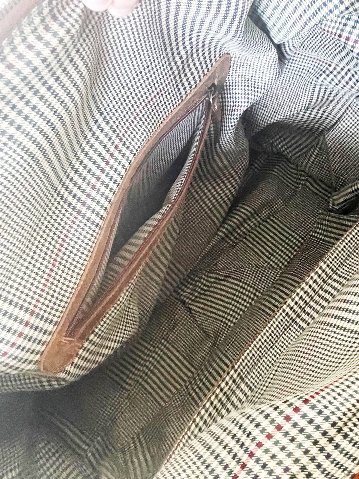 geräumige Reisetasche Vintage Leder mit festen Schulterhändeln und abnehmbaren Gurt