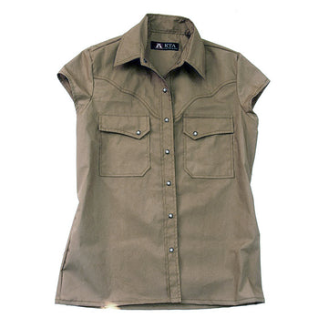 Leichte Damenbluse Freizeitbluse Freizeithemd Westernhemd Westernbluse Safaribluse Damenbluse ohne Ärmel Westenbluse