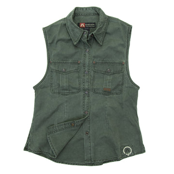 Leichte Damenbluse Freizeitbluse Freizeithemd Westernhemd Westernbluse Safaribluse Damenbluse ohne Ärmel Westenbluse