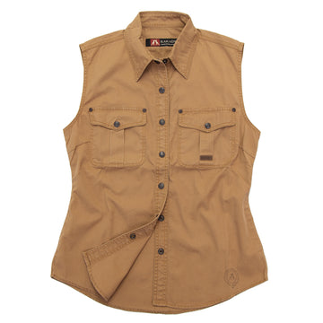 Leichte Damenbluse Freizeitbluse Freizeithemd Westernhemd Westernbluse Safaribluse Damenbluse ohne Ärmel Westenbluse