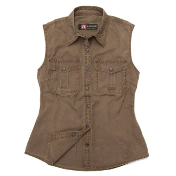 Leichte Damenbluse Freizeitbluse Freizeithemd Westernhemd Westernbluse Safaribluse Damenbluse ohne Ärmel Westenbluse