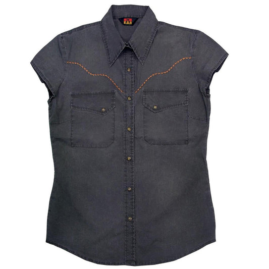 Leichte Damenbluse Freizeitbluse Freizeithemd Westernhemd Westernbluse Safaribluse  Damenbluse ohne Ärmel Westenbluse