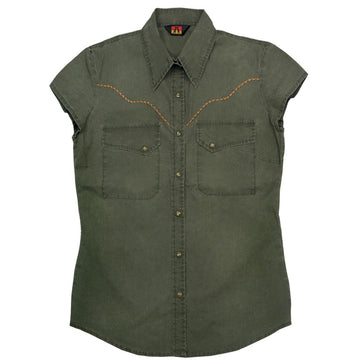 Leichte Damenbluse Freizeitbluse Freizeithemd Westernhemd Westernbluse Safaribluse Damenbluse ohne Ärmel Westenbluse