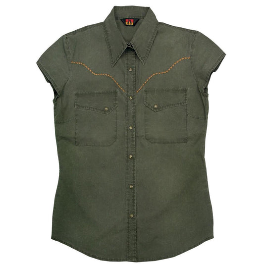 Leichte Damenbluse Freizeitbluse Freizeithemd Westernhemd Westernbluse Safaribluse Damenbluse ohne Ärmel Westenbluse
