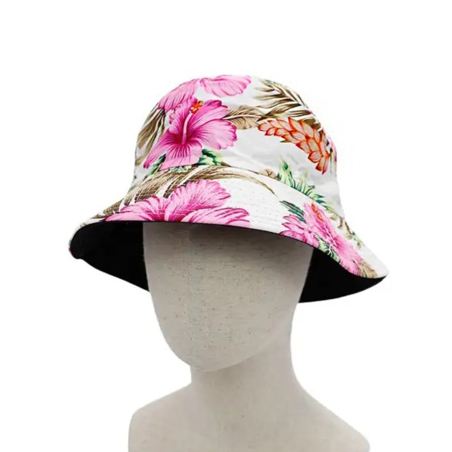 knautschbarer Wendehut, Sonnenhut mit Blumen Muster- Hut Angler Outdoor Hut aus Canvas, Unisex fΓΌr Damen, Herren & Kinder