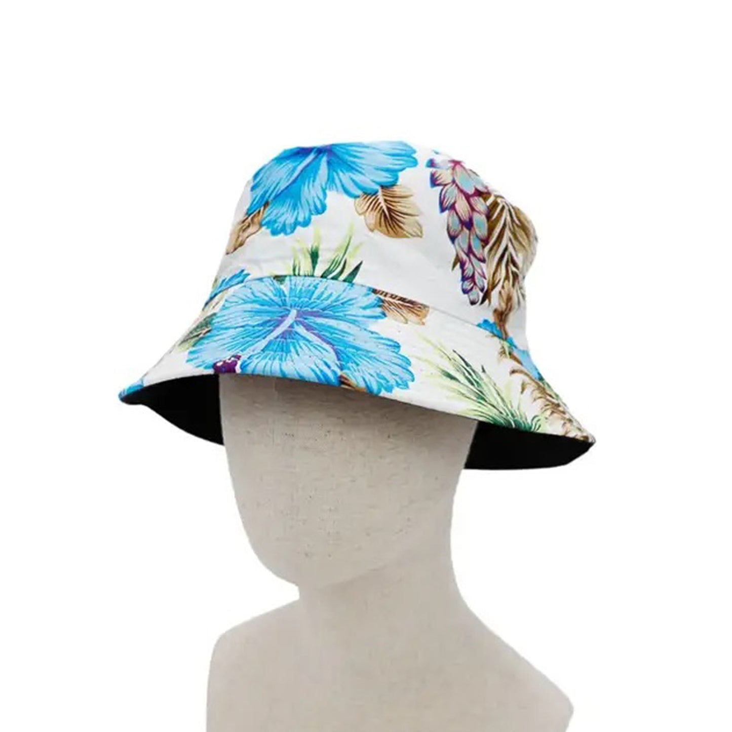 knautschbarer Wendehut, Sonnenhut mit Blumen Muster- Hut Angler Outdoor Hut aus Canvas, Unisex fΓΌr Damen, Herren & Kinder