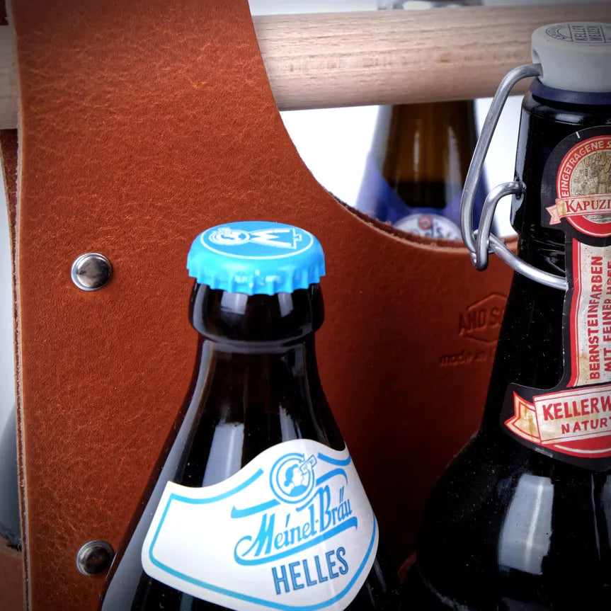 bierhandtasche bierhandtasche flaschenhalter fahrradtasche männergeschenk leder lederflaschenhalter flaschenträger flaschentasche männerhandtasche flaschenträger ferdinand und pietz 6erpack fahrradflaschenhalter