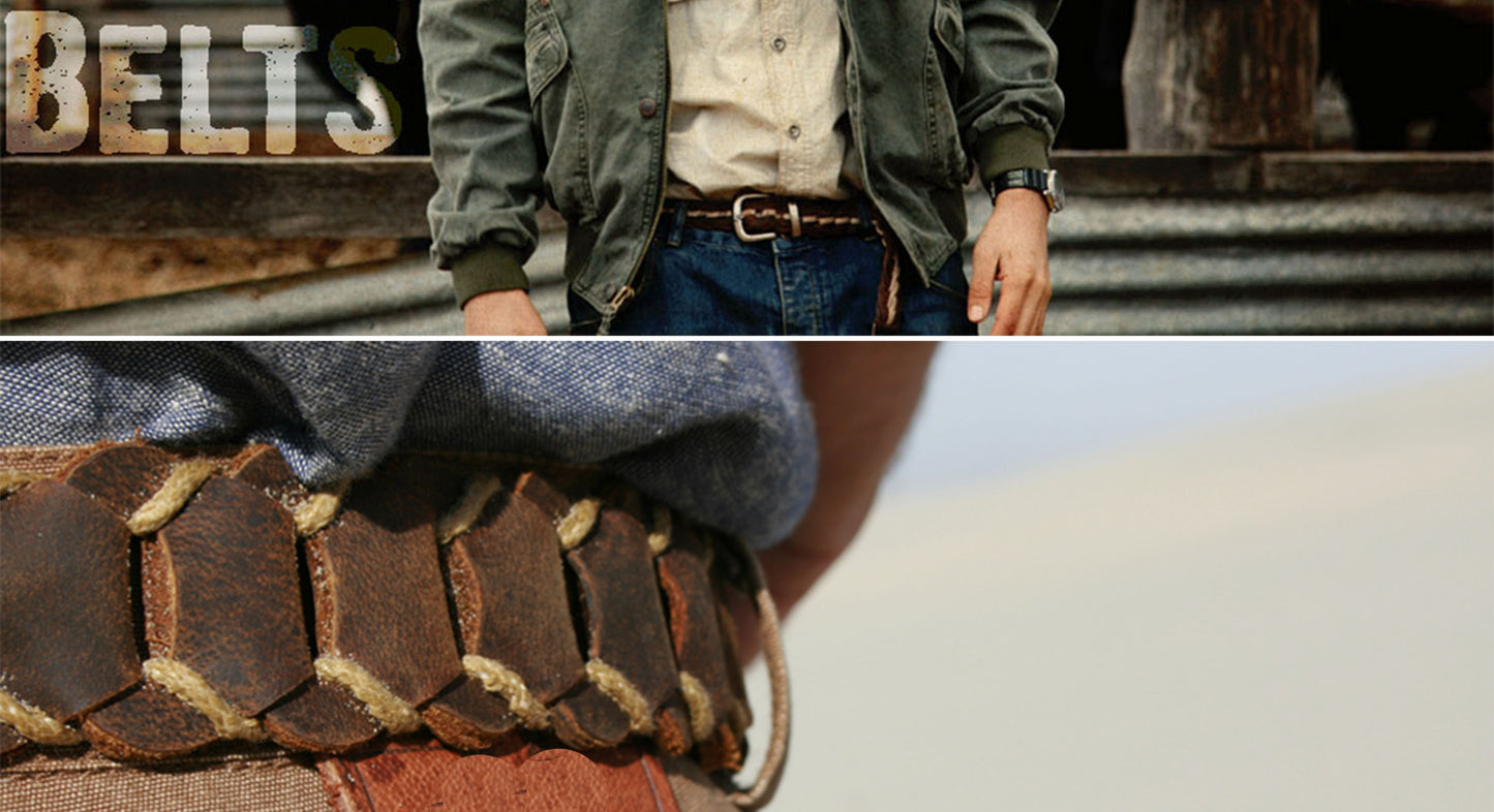 Real leather | Leather belt chucker handmade from leather loops in black