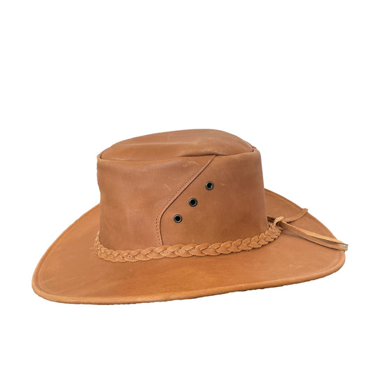 Australischer Cowboy Lederhut für Kinder
SONNENSCHUTZFAKTOR UPF 50+ Wanderhut Outdoorhut wasserabweisend Faschingshut