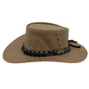 Australian lederhut made of cowhide, including chin band and croced hat band with high UV protection for men's children | brown