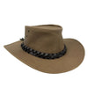 Australian lederhut made of cowhide, including chin band and croced hat band with high UV protection for men's children | brown