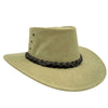 Australian lederhut made of cowhide, including chin band and croced hat band with high UV protection for men's children | brown