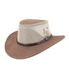 Australian lederhut made of cowhide, including chin band and croced hat band with high UV protection for men's children | brown