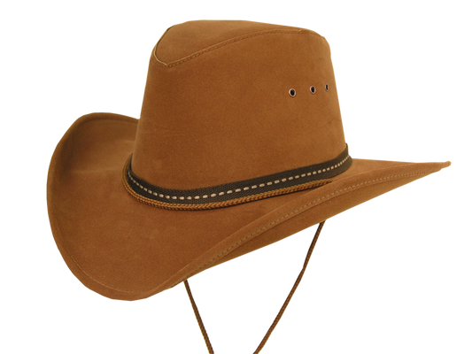 All weather-coaster cowboy leather hat for women and men in brown