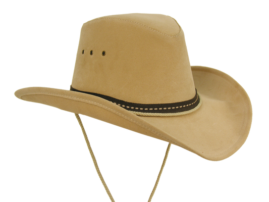 All weather-coaster cowboy leather hat for women and men in brown