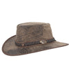 Australian lederhut made of cowhide, including chin band and croced hat band with high UV protection for men's children | brown