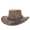 Australian lederhut made of cowhide, including chin band and croced hat band with high UV protection for men's children | brown