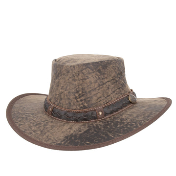 Lederhut Australischer Lederhut Cowboyhut knautschbarer Hut Jacaru 
Kängurulederhut Travellerhut 
stonewash Känguruleder Cowboyhut 