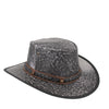 Australian lederhut made of cowhide, including chin band and croced hat band with high UV protection for men's children | brown