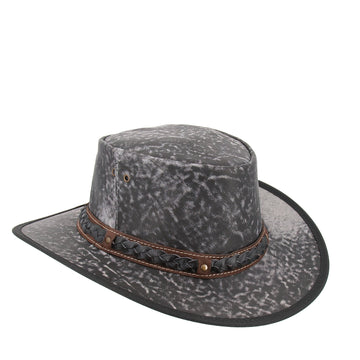 Lederhut Australischer Lederhut Cowboyhut knautschbarer Hut Jacaru 
Kängurulederhut Travellerhut 
stonewash Känguruleder Cowboyhut 