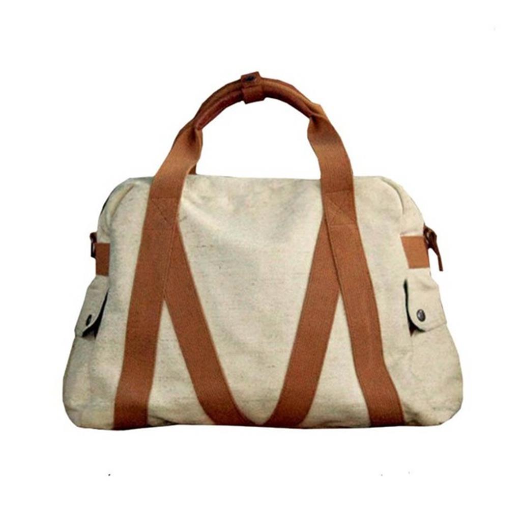 Reisetasche- Schultertasche aus festem Segeltuch- wasserfest mit Reißverschluss und abnehmbaren Schultergurt