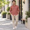 Slim Fit Oberhemd Baumwolle & Leinen – Langarm