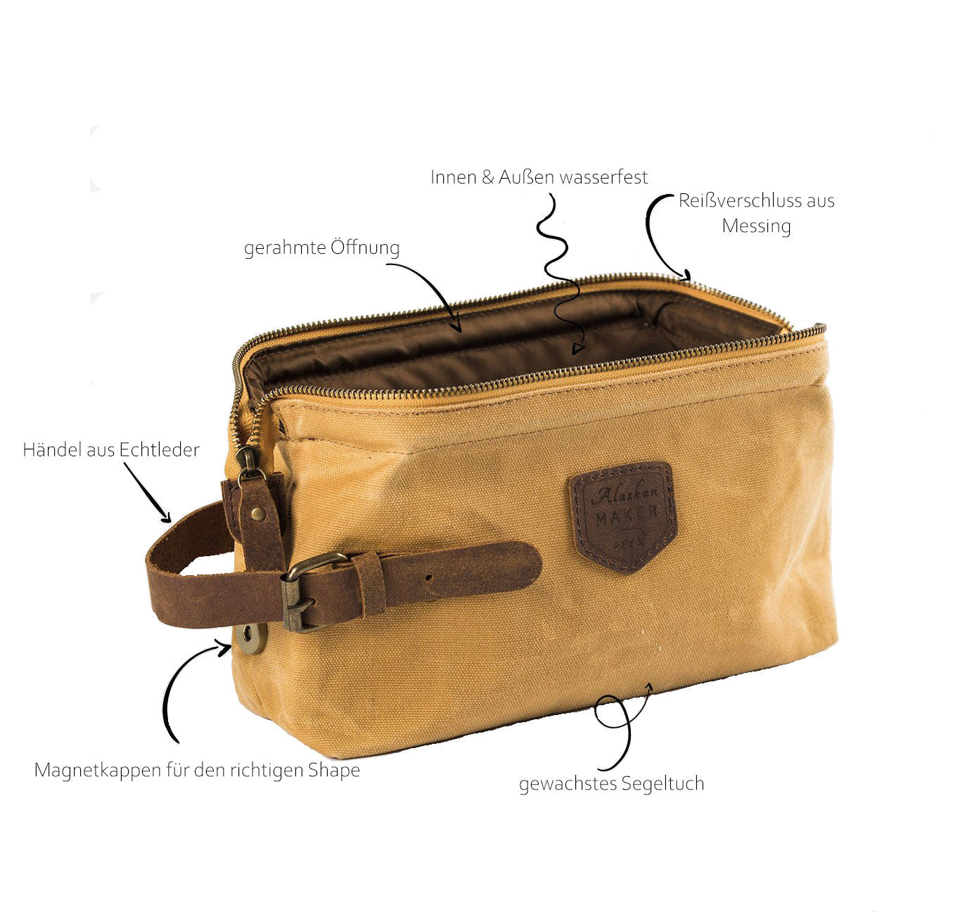 kulturbeutel camping Travel Kit K2 – Canvas Kulturbeutel, 2,5 l, robust & wasserfest – Die Outbacker