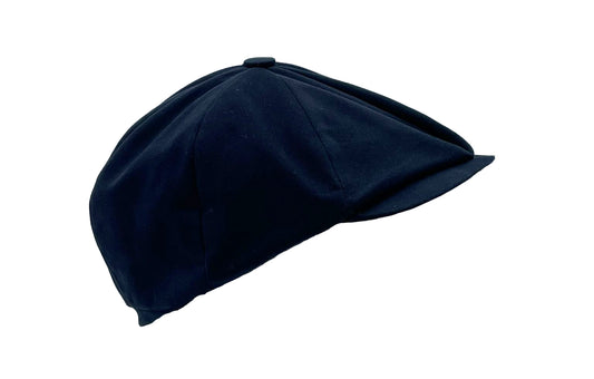 Peaky Cap, Schiebermütze aus feiner Baumwolle in marineblau