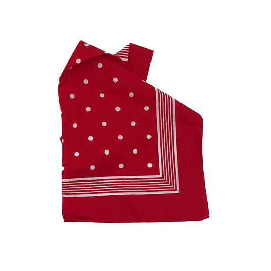 Großes Polkadot Halstuch in rot mit Punkten- Bandana in 75x75 cm