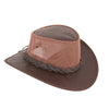 Australian lederhut made of cowhide, including chin band and croced hat band with high UV protection for men's children | brown