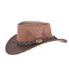 Australian lederhut made of cowhide, including chin band and croced hat band with high UV protection for men's children | brown