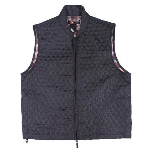 Stoped outdoor winter vest made of water -repellent cotton with zipper and teddy fur