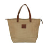 Schultertasche, Shopper aus Jute & Leder