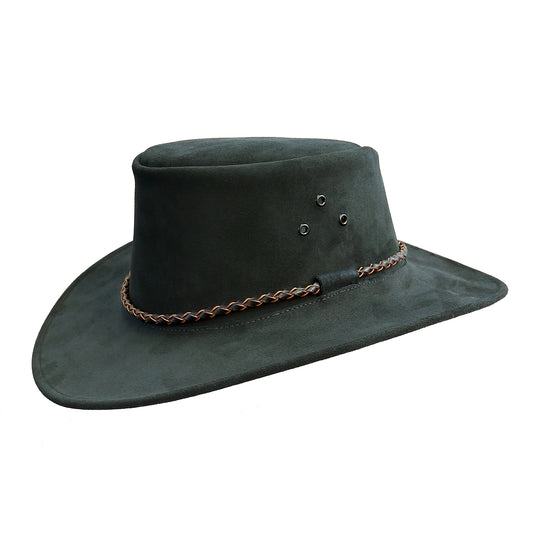 Australian suede hat in black with round cord in size 54-55