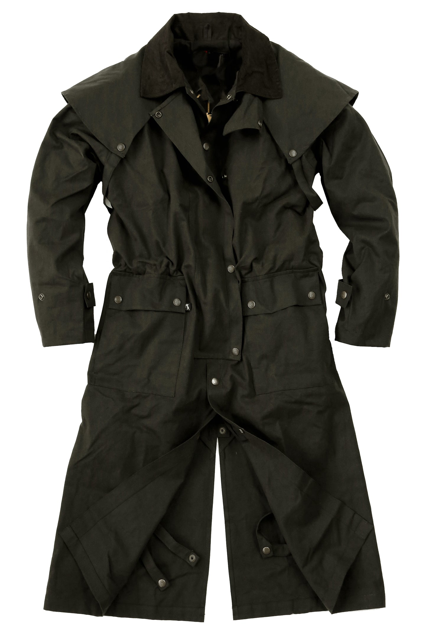 Workhorse Drovers Coat in black with a zipped in Fleecy Liner