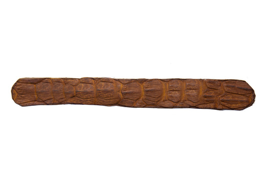 Hutband- Lederband aus Krokodilleder in tobacco ca. 25 cm lang