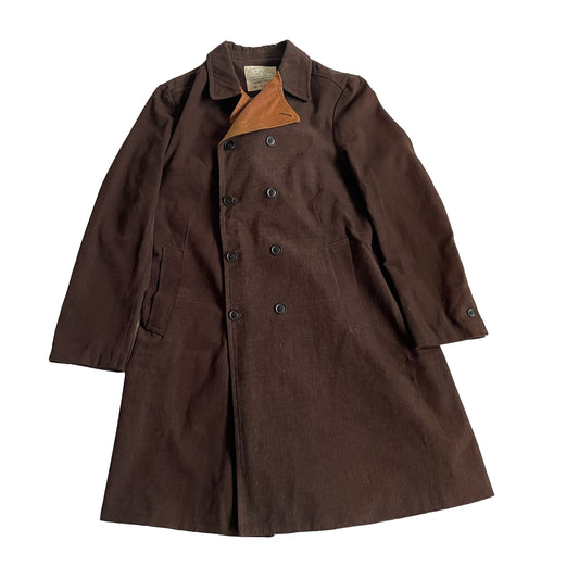 Trench Coat mit doppelter Knopfleiste aus Twill mit Lederkragen, Größe L