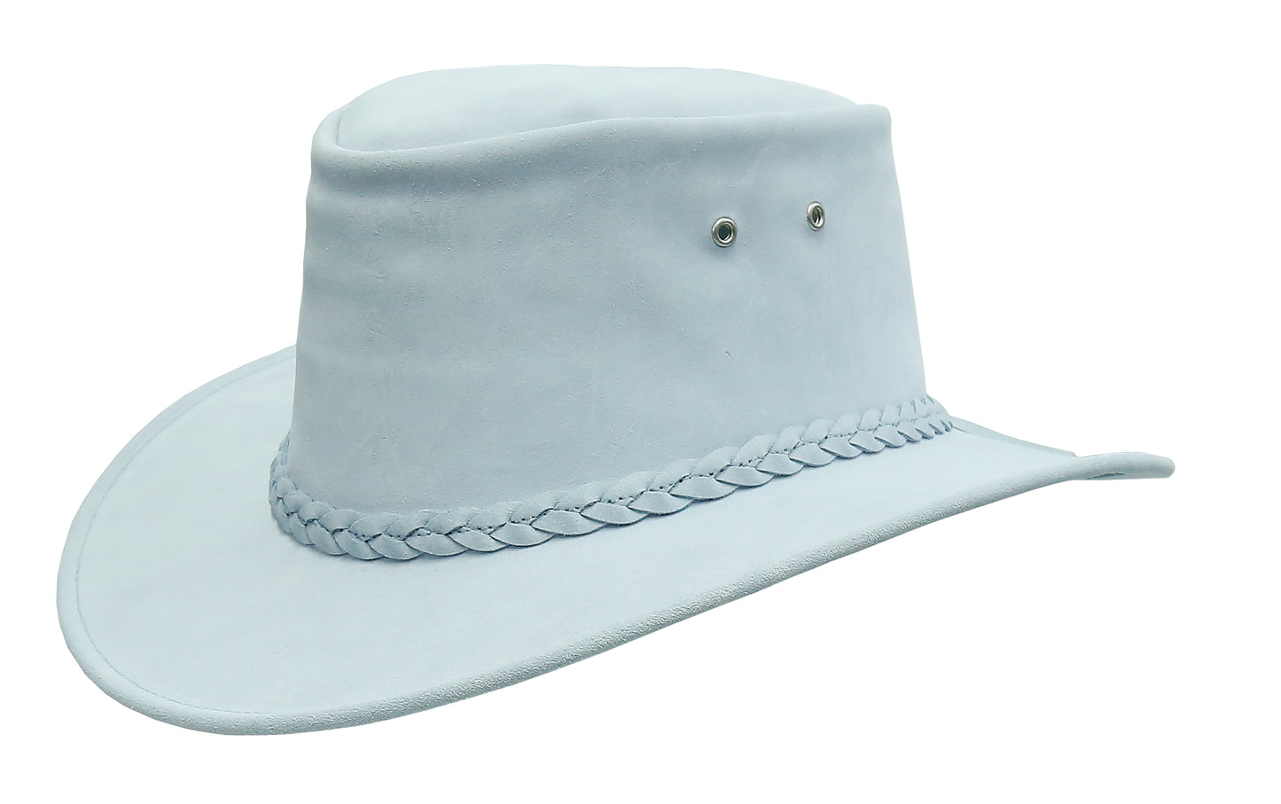 Cowboy hat leather hat for women and gentlemen made of soft suede in light blue