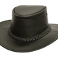 Australian Style Cowboyhut Lederhut in schwarz und braun