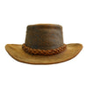 Cowboy hat for women and men-shaped vintage leather with formable clamp