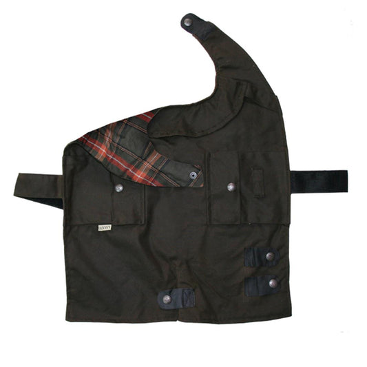 Dog coat | Dog jacket made of water -repellent cotton in black and brown