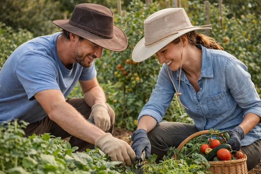 Australischer Canvas Sommerhut mit Netzeinsatz- inkl. Kinnband wasserfest mit UV Schutz