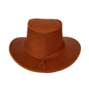 Kinder Cowboy Lederhut mit geflochtenem Hutband, toller Schutz bei Wind & Wetter, 54-55 cm